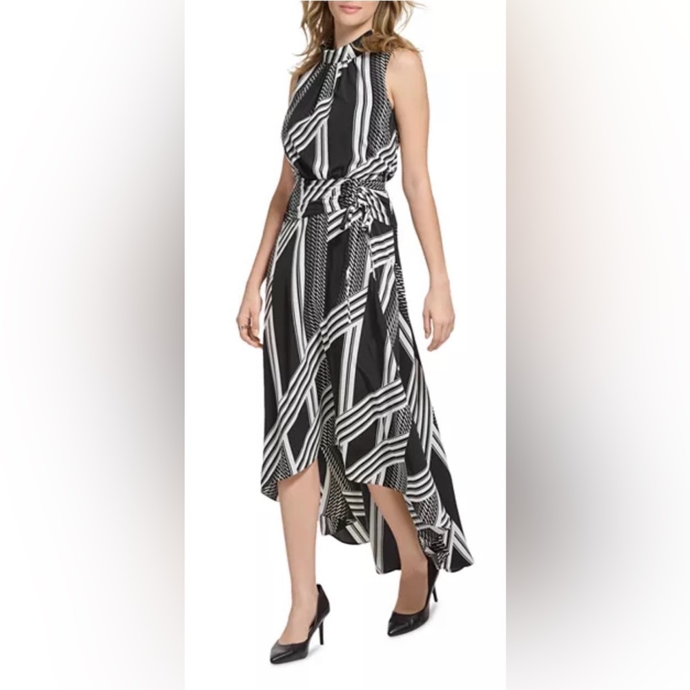 Karl Lagerfeld Asymmetrical Black and White dress
